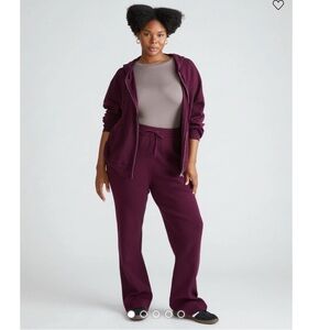 Universal Standard Knitted‎ Mila Flare Lounge Pants Ribbed Size 18 / 20 Acai Red